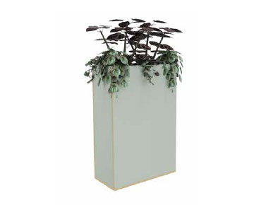 Kunstige planter, blomsterkasser og rumdelere