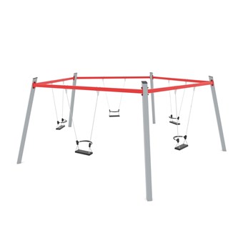 SWING ST femkantet gyngestativ m/sikkerhedssæder ST0515