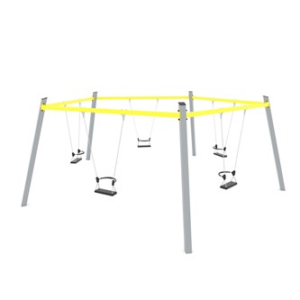 SWING ST femkantet gyngestativ m/sikkerhedssæder ST0515