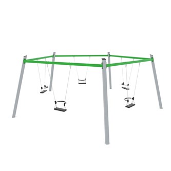 SWING ST femkantet gyngestativ m/sikkerhedssæder ST0515