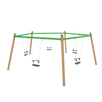 SWING ST femkantet gyngestativ m/sikkerhedssæder ST0515