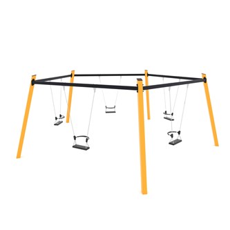 SWING ST femkantet gyngestativ m/sikkerhedssæder ST0515