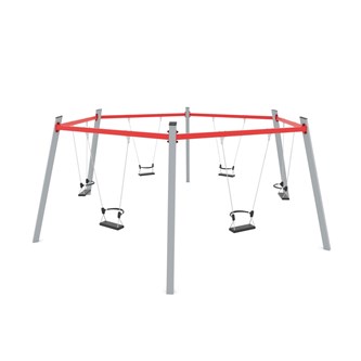SWING ST sekskantet gyngestativ m/sikkerhedssæder ST0516