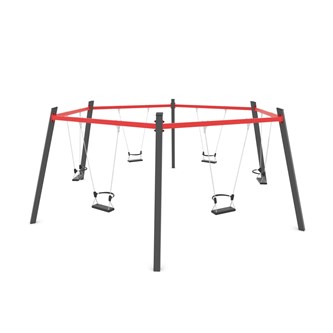 SWING ST sekskantet gyngestativ m/sikkerhedssæder ST0516