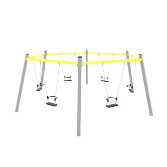 SWING ST sekskantet gyngestativ m/sikkerhedssæder ST0516