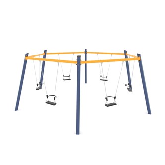 SWING ST sekskantet gyngestativ m/sikkerhedssæder ST0516