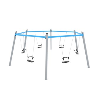 SWING ST sekskantet gyngestativ m/sikkerhedssæder ST0516