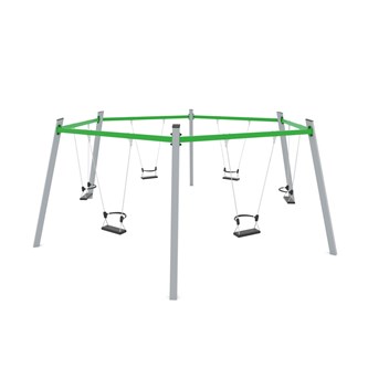 SWING ST sekskantet gyngestativ m/sikkerhedssæder ST0516