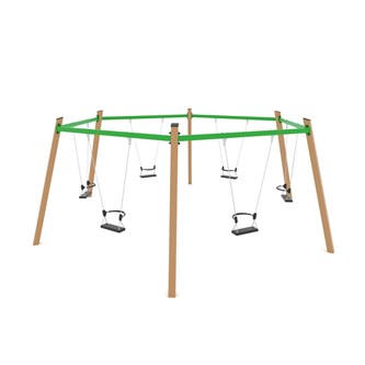 SWING ST sekskantet gyngestativ m/sikkerhedssæder ST0516