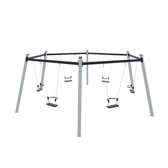 SWING ST sekskantet gyngestativ m/sikkerhedssæder ST0516