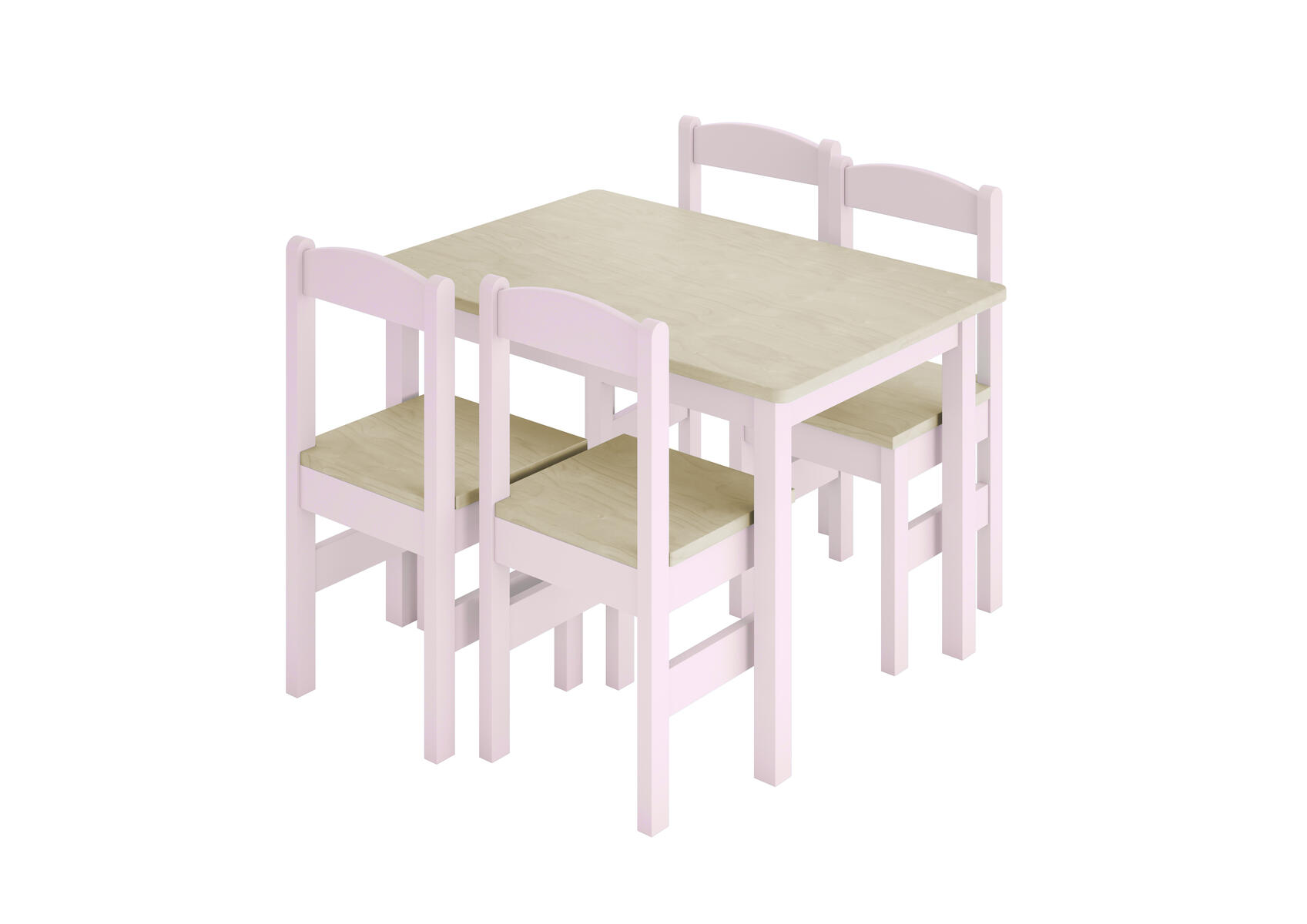 Lina bord og 4 stole, pastel Lekolar Danmark