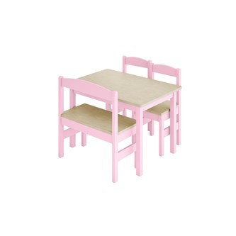 Lina bord, 2 stole og 1 bænk, pastel