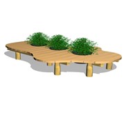 Organisk bænk med 3 plantekar