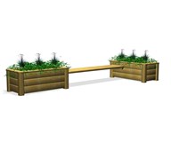 Plantekasser og bænk