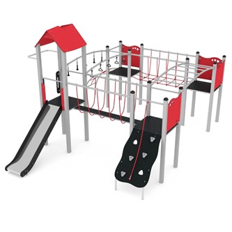 STEEL multilegeplads M - varmgalvaniseret med sorte nylon reb