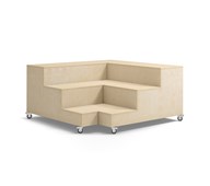 Fixa tribunemodul hjørne 3 trin 120 cm m/hjul