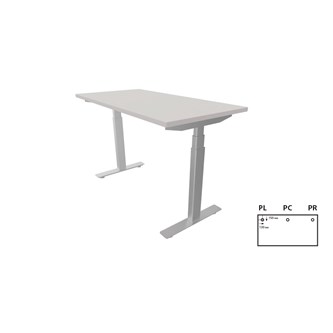 Work skrivebord 120x60 cm E-motion sølvfarvet understel
