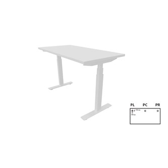 Work skrivebord 120x60 cm E-motion hvidt understel