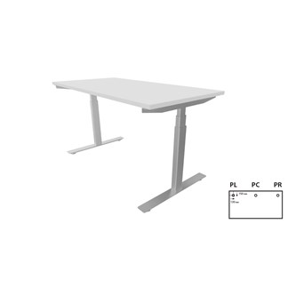 Work skrivebord 140x70 cm E-motion sølvfarvet understel