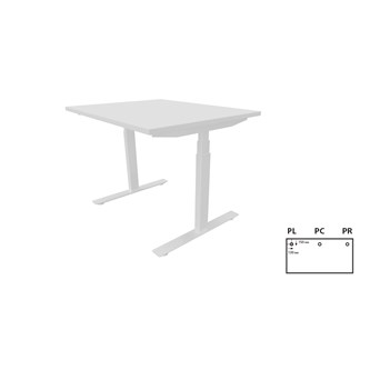 Work skrivebord 100x80 cm E-motion hvidt understel