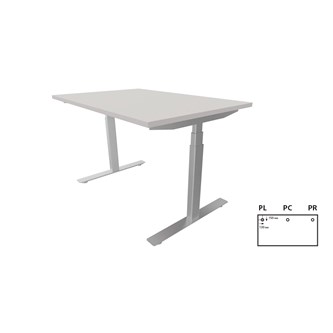 Work skrivebord 120x80 cm E-motion sølvfarvet understel