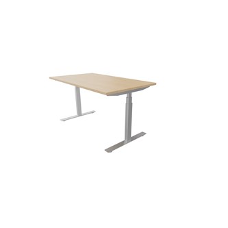Work skrivebord 140x80 cm E-motion sølvfarvet understel