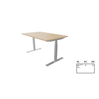 Work skrivebord 140x80 cm E-motion sølvfarvet understel