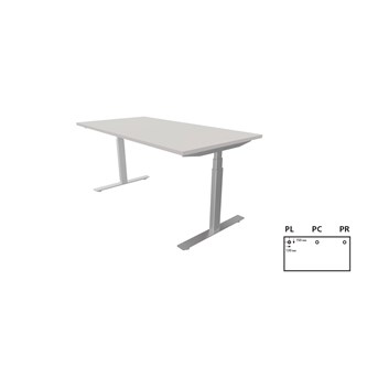 Work skrivebord 160x80 cm E-motion sølvfarvet understel
