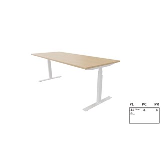 Work skrivebord 200x80 cm E-motion hvidt understel