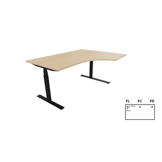 Work skrivebord højre 160x120 cm E-motion sort understel