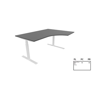 Work skrivebord højre 160x120 cm E-motion hvidt understel