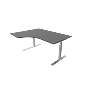 Work skrivebord venstre 160x120 cm E-motion sølvfarvet understel