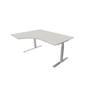 Work skrivebord venstre 160x120 cm E-motion sølvfarvet understel
