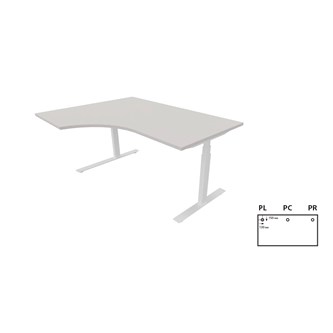Work skrivebord venstre 160x120 cm E-motion hvidt understel