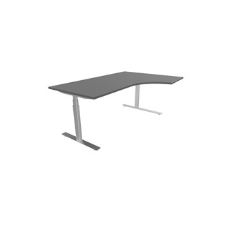Work skrivebord højre 180x120 cm E-motion sølvfarvet understel
