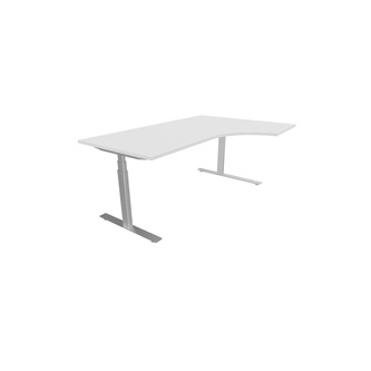 Work skrivebord højre 180x120 cm E-motion sølvfarvet understel