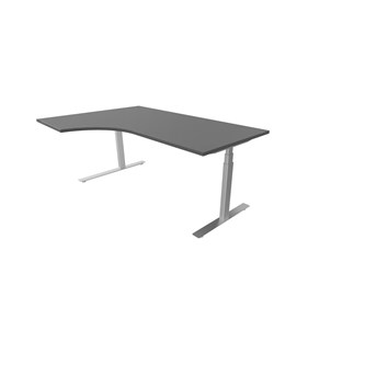 Work skrivebord venstre 180x120 cm E-motion sølvfarvet understel