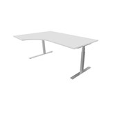 Work skrivebord venstre 180x120 cm E-motion sølvfarvet understel