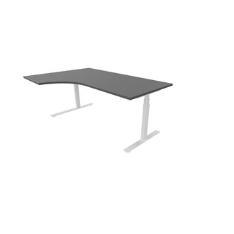 Work skrivebord venstre 180x120 cm E-motion hvidt understel