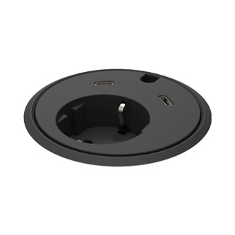 Powerdot med 1 stikkontakt og 2 USB-C