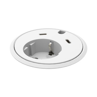 Powerdot med 1 stikkontakt og 2 USB-C