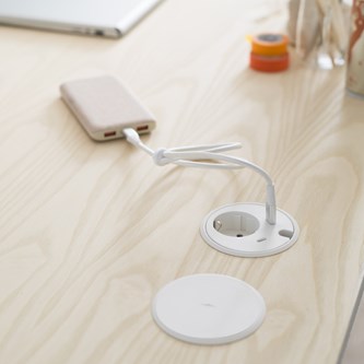 Powerdot med 1 stikkontakt og 2 USB-C