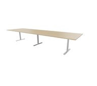 Talk mødebord 420x120x72 cm T-understel sølv