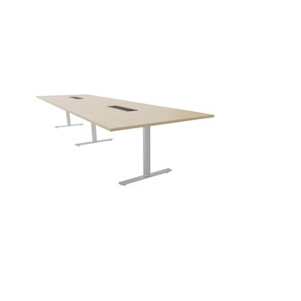 Talk mødebord 420x120x72 cm T-understel sølv