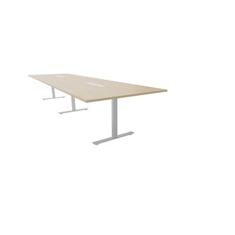 Talk mødebord 420x120x72 cm T-understel sølv