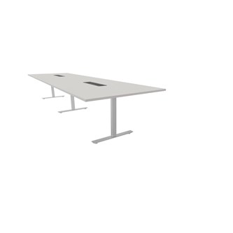 Talk mødebord 420x120x72 cm T-understel sølv