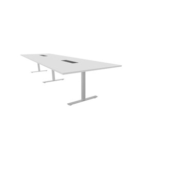 Talk mødebord 420x120x72 cm T-understel sølv