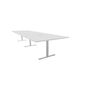 Talk mødebord 420x120x72 cm T-understel sølv