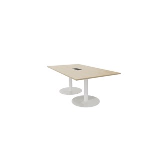 Talk mødebord 200x120x74 cm søjleben hvid