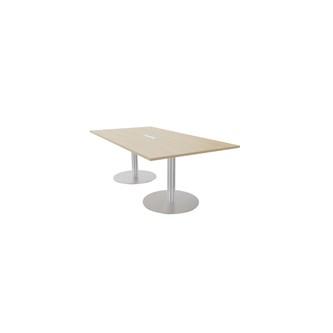 Talk mødebord 220x120x74 cm søjleben sølv